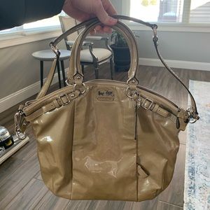 Coach Patent Leather Medium Tan Hobo Bag